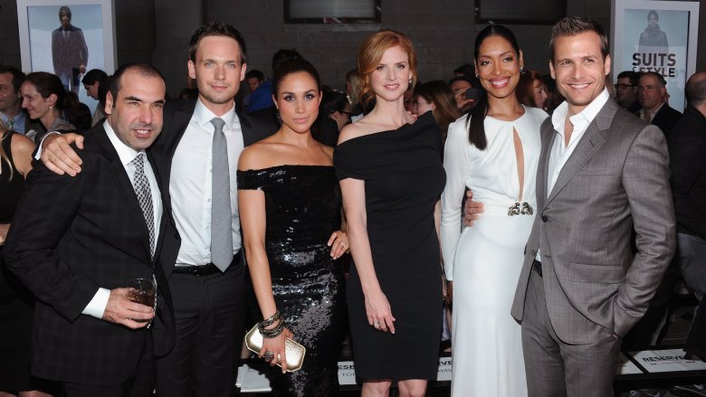 Rick Hoffman, Patrick J. Adams, Meghan Markle, Sarah Rafferty, Gina Torres, Gabriel Power