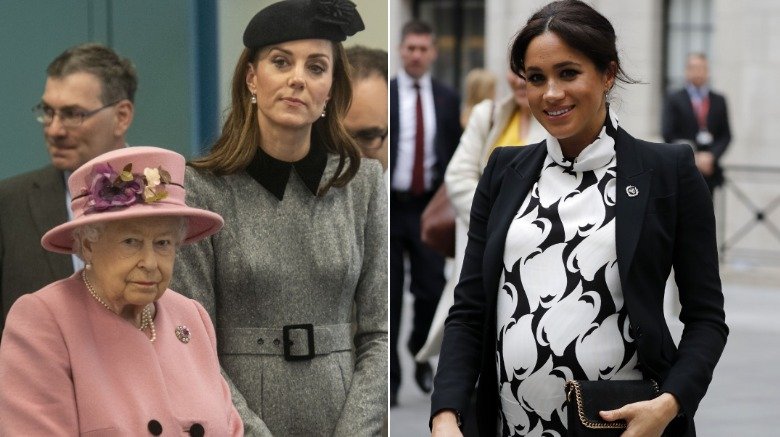 Kate Middleton, la reina Isabel y Meghan Markle