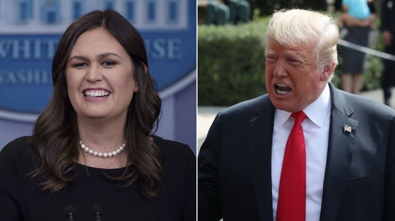 Sarah Huckabee Sanders y Donald Trump