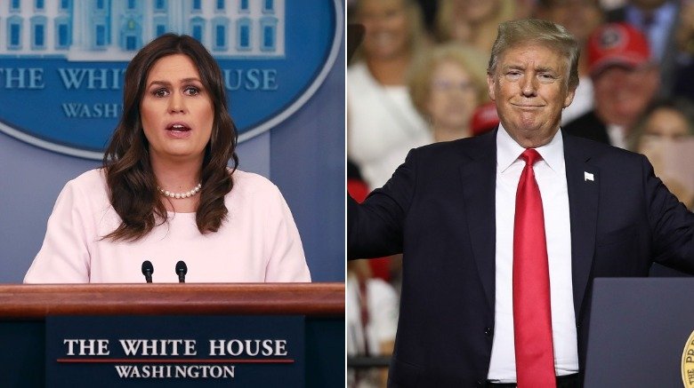 Sarah Huckabee Sanders y Donald Trump