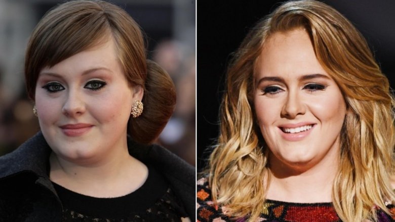 Adele antes y después de la cirugía de nariz