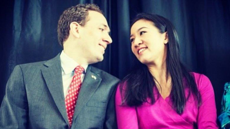 Clay Pell y Michelle Kwan en 2015