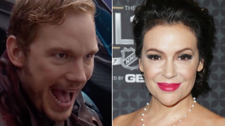 Chris Pratt en Guardianes de la galaxia y Alyssa Milano