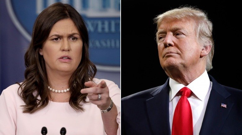 Sarah Huckabee Sanders y Donald Trump