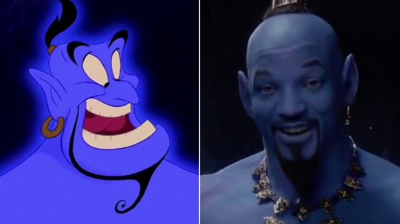 Genio en Aladdin de 1992 / Will Smith como Genio en Aladdin de 2019