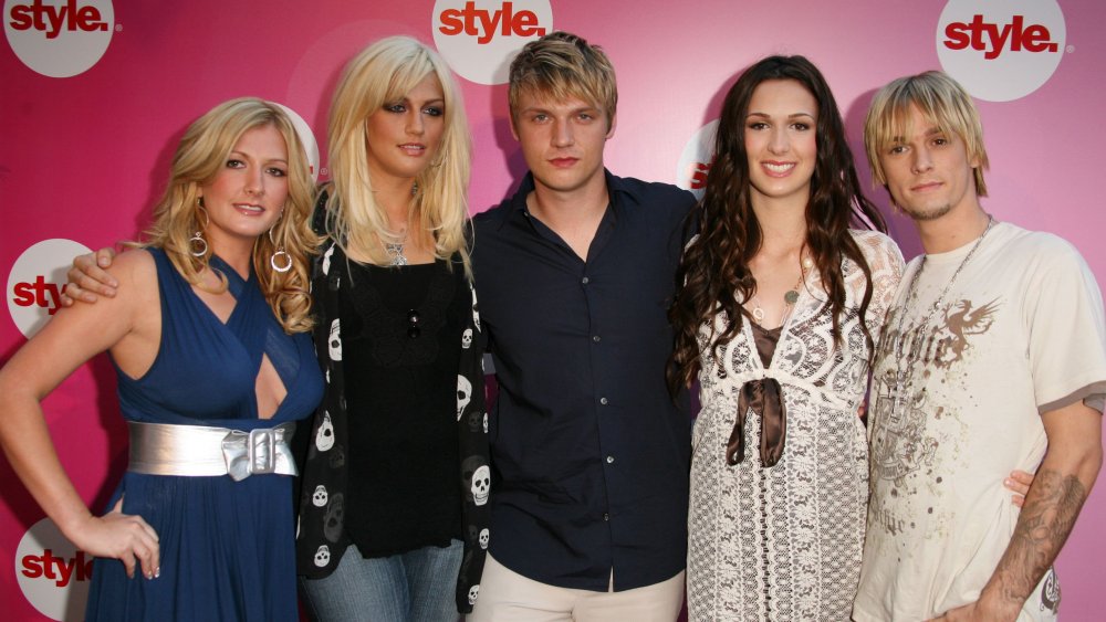 Bobbie Jean Carter, Nick Carter, Leslie Carter, Angel Carter y Aaron Carter llegan a la fiesta Style Network en el Summer TCA Tour