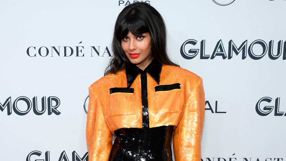 Jameela Jamil posing at the 2019 Glamour Women of the Year Awards