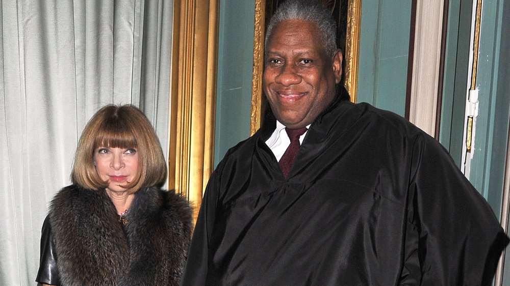 Anna Wintour, André Leon Talley asistiendo a una cena