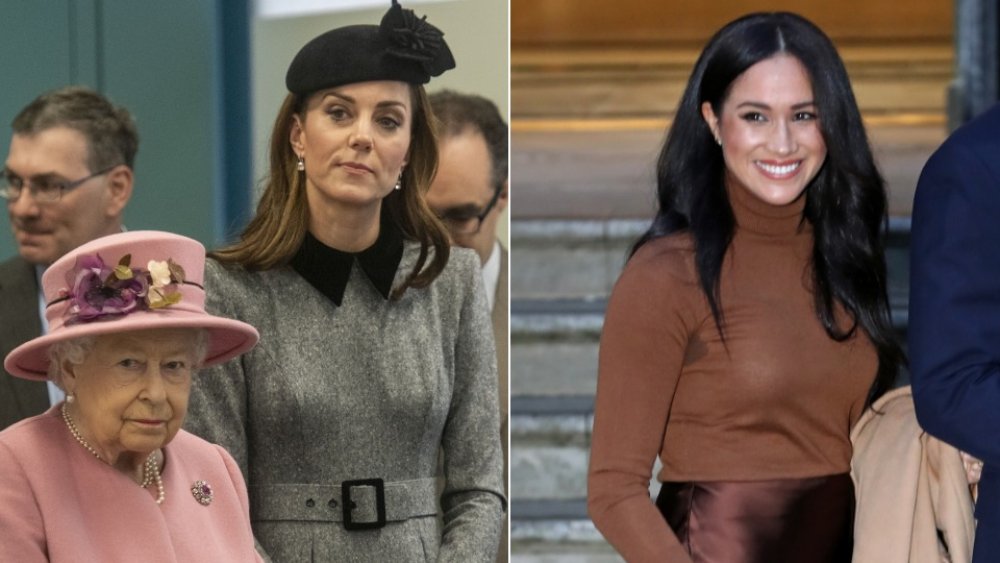 La reina, Kate Middleton, Meghan Markle