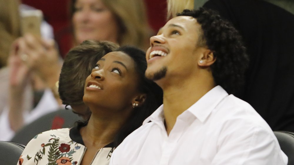 Simone Biles y Stacey Ervin Jr.