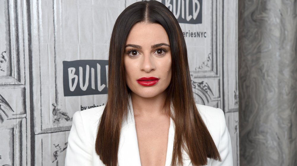 Lea Michele en la serie Build de AOL en Nueva York