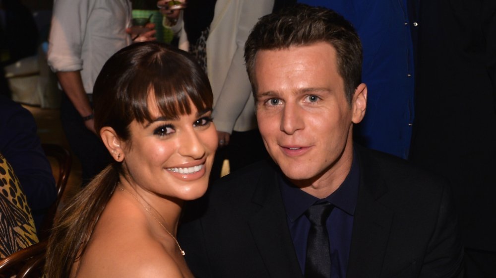 Lea Michele y Jonathan Groff en la fiesta posterior para el estreno de Looking de HBO