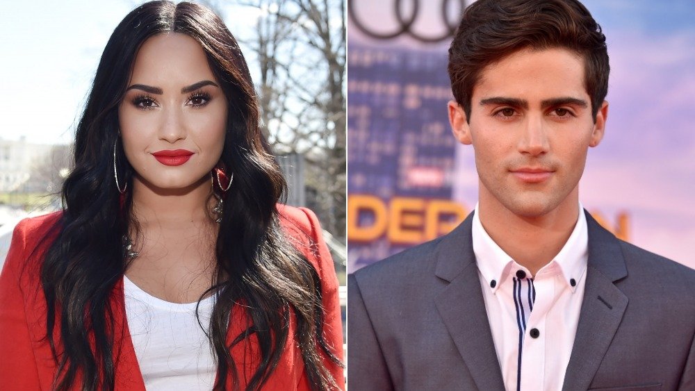 (izquierda) Demi Lovato en la protesta Marcha por nuestras vidas en Washington, D.C. (izquierda) Max Ehrich en el estreno de Spider-Man: Homecoming 