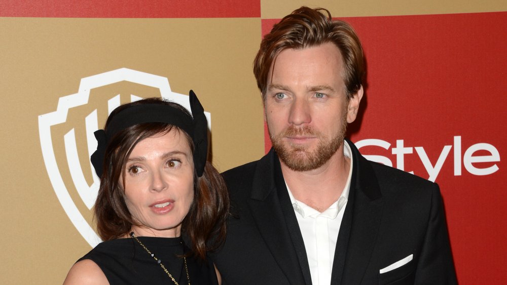 Eve Mavrakis and Ewan McGregor at a Golden Globes after party in 2013