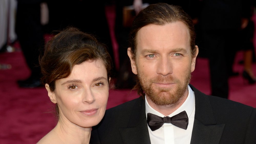 Eve Mavrakis and Ewan McGregor attending the 2014 Oscars