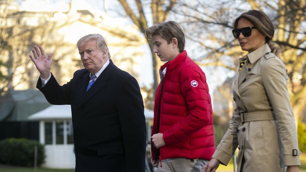 Melania, Barron y Donald Trump 