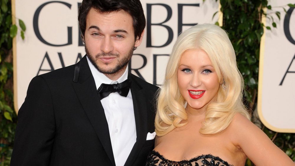 Matthew Rutler and Christina Aguilera on the red carpet at the Golden Globes 