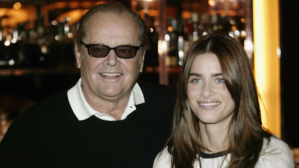 Jack Nicholson, y Amanda Peet en un evento promocional para Something's Gotta Give