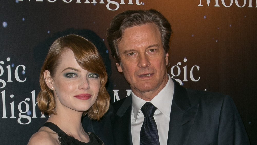 Emma Stone y Colin Firth en el estreno de Magic in the Moonlight