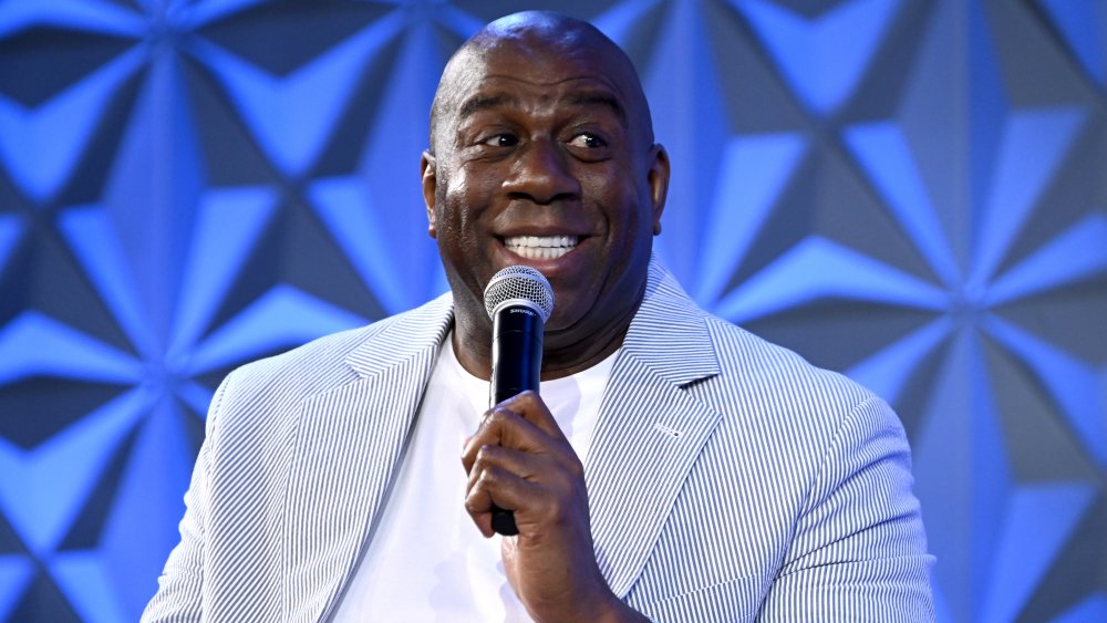 Magic Johnson en el escenario de The BET Experience en Los Angeles en 2019 