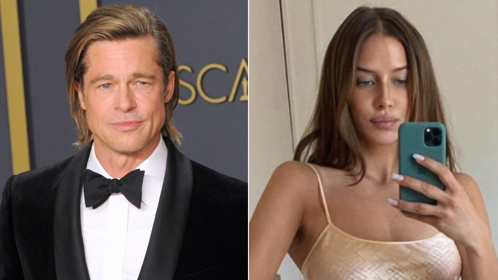 Brad Pitt posa con su Oscar, Nicole Poturalski