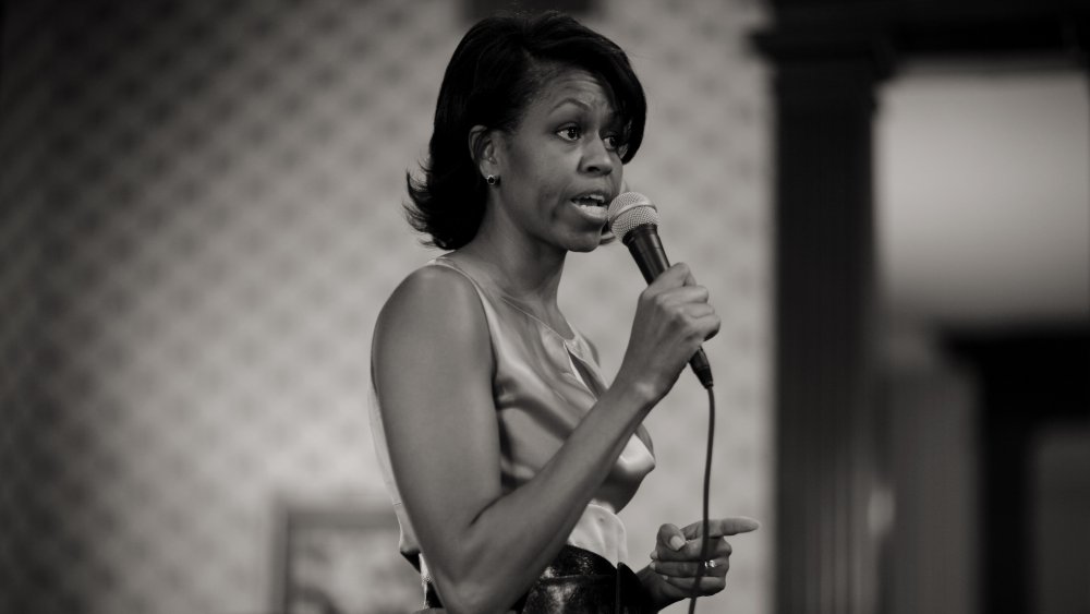 Michelle Obama hablando en un evento de campaña en 2007 