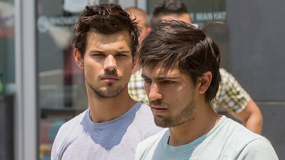 Taylor Lautner y Gabriel Núñez en el set de Tracers