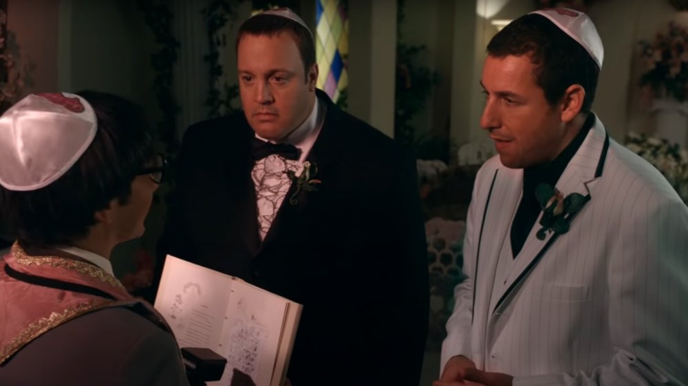 Rob Schneider, Kevin James y Adam Sandler en una escena de I Now Pronounce You Chuck y Larry