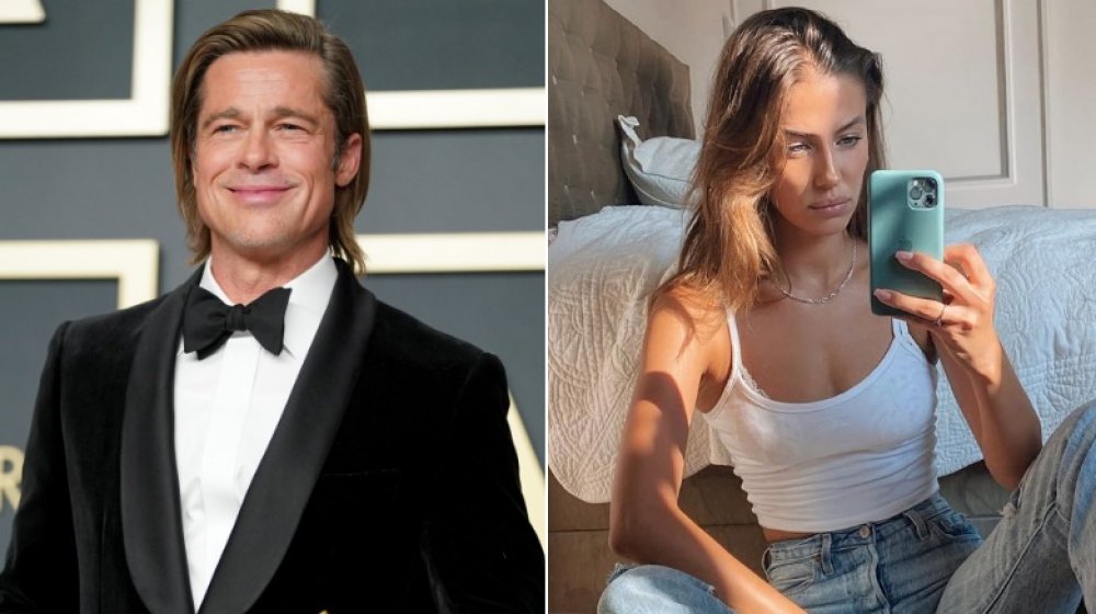 Imagen dividida de Brad Pitt y Nicole Poturalski