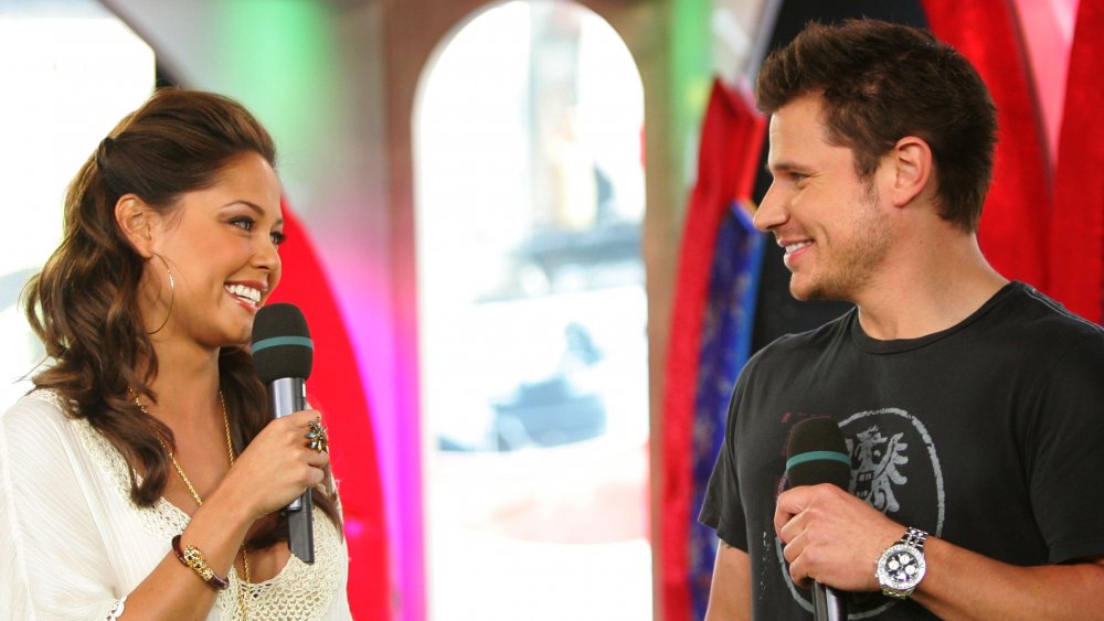 Vanessa Minnillo y Nick Lachey en Total Request Live de MTV en 2006