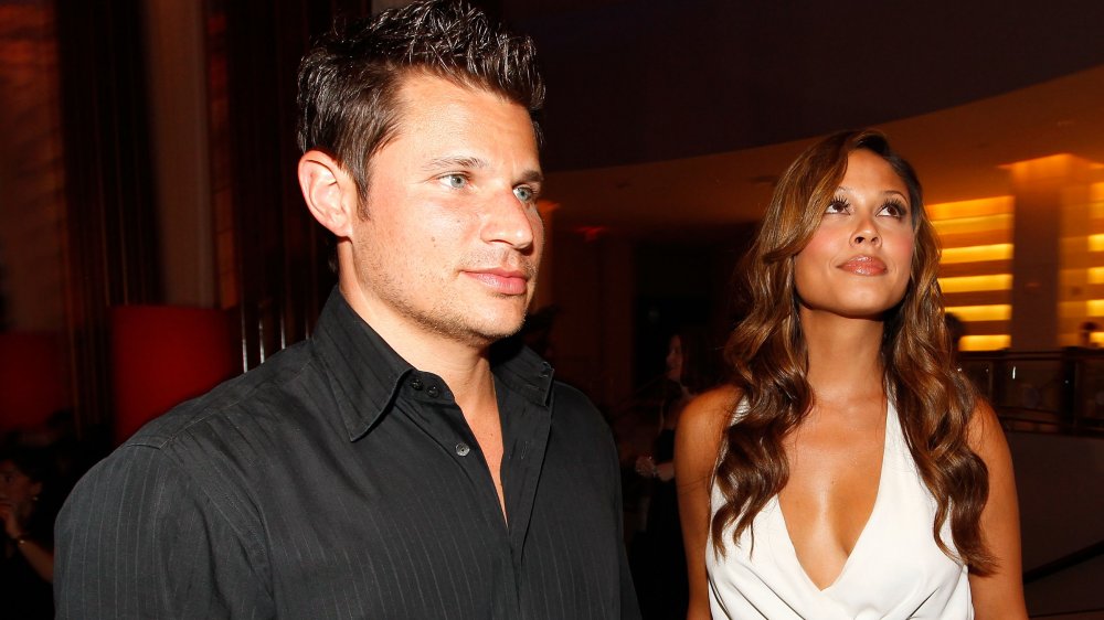 Nick Lachey y Vanessa Minnillo en Super Skins Kick Off Party en el Hotel 944 en 2010