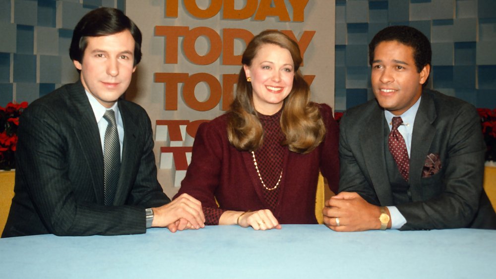 Tom Brokaw, Jane Pauley y Bryant Gumbel anclando un episodio de 1982 de Today 