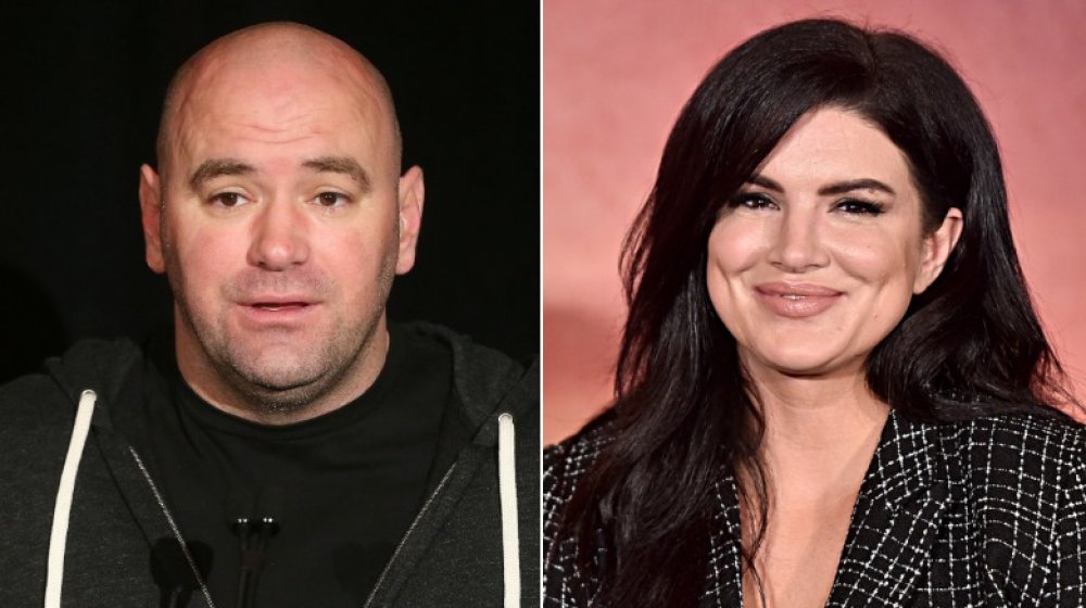 Dana White en el Winter Television Critics Association Press Tour 2013; Gina Carano en Disney+ Global Press Day en 2019