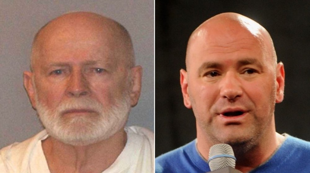 Whitey Bulger's mugshot en 2011; Dana White en el lanzamiento de Reebok UFC Fight Kit en 2015