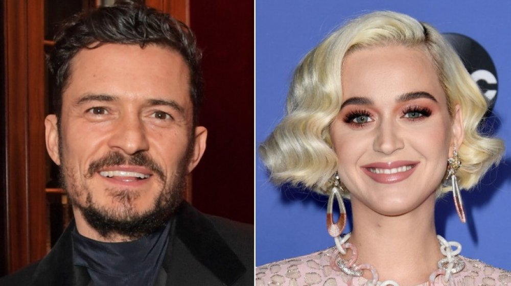 Orlando Bloom en una fiesta de Flaunt Magazine y Dunhill en 2019;  Katy Perry en el estreno de American Idol en 2020