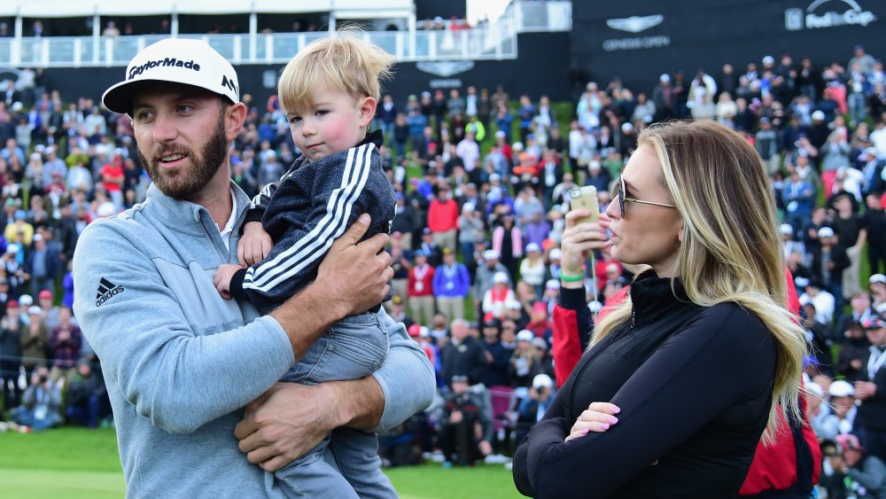 Dustin Johnson, Tatum Johnson, Paulina Gretzky en el Genesis Open en 2017