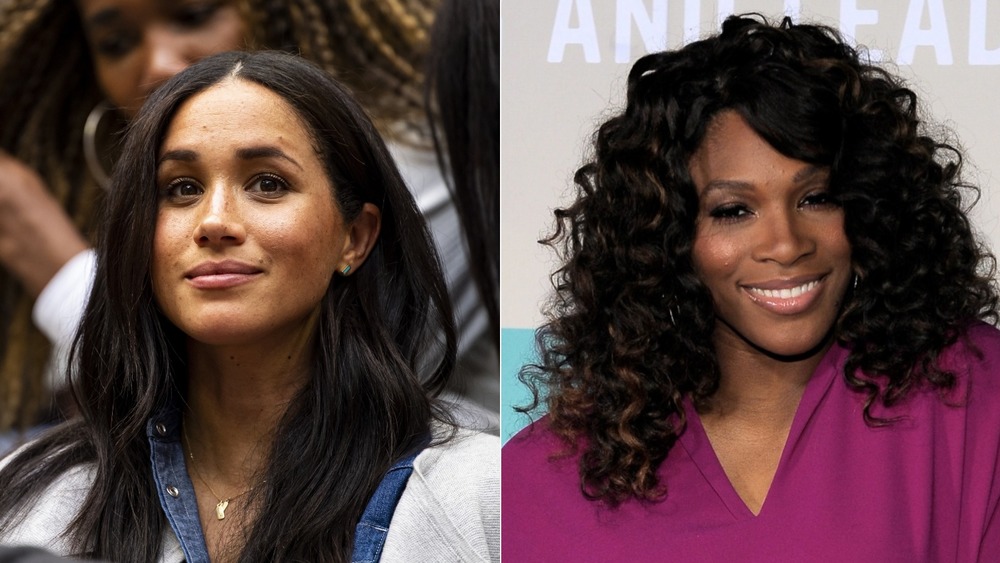 Meghan Markle y Serena Williams sonriendo