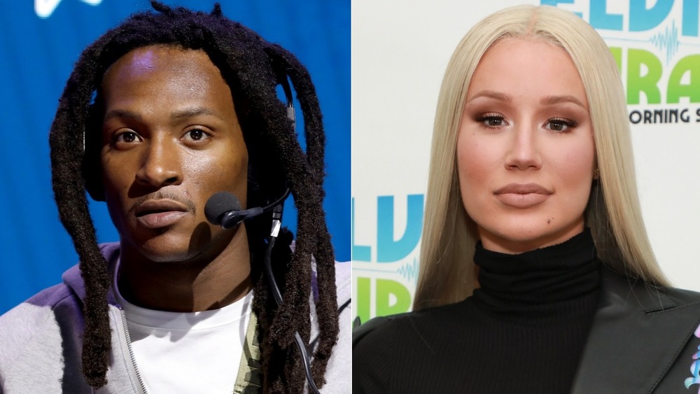 Iggy Azalea y DeAndre Hopkins posando