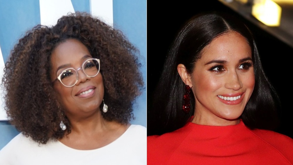 Meghan Markle y Oprah Winfrey sonriendo