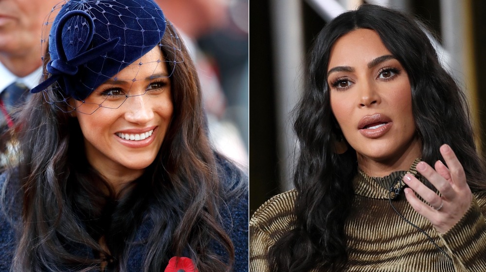 Meghan Markle y Kim Kardashian sonriendo