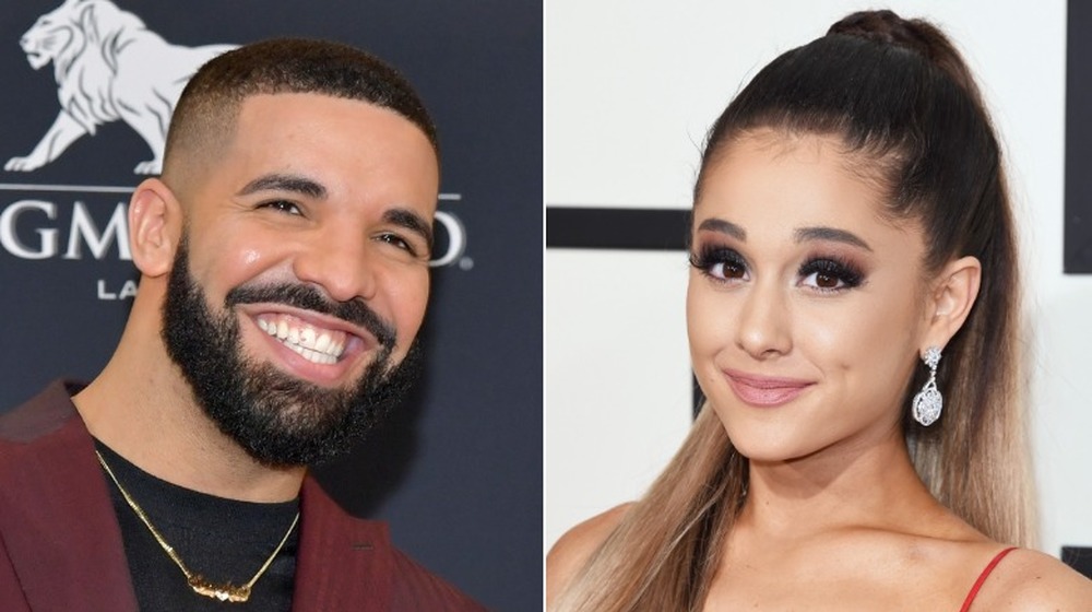 Drake y Ariana Grande sonriendo