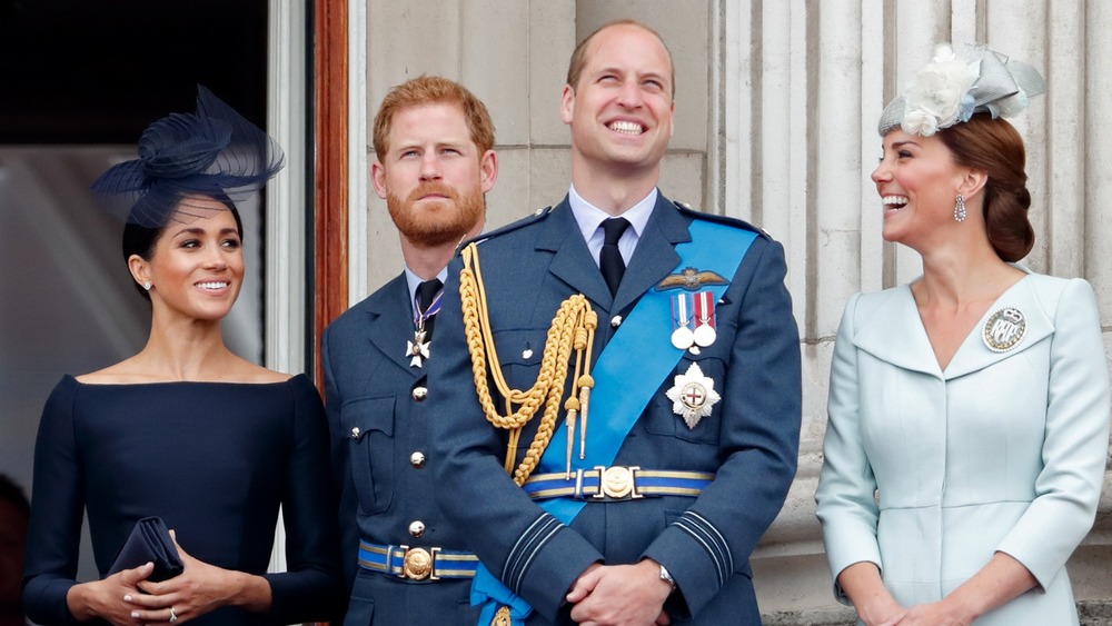 El príncipe Harry y el príncipe William con sus esposas Kate Middleton y Meghan Markle