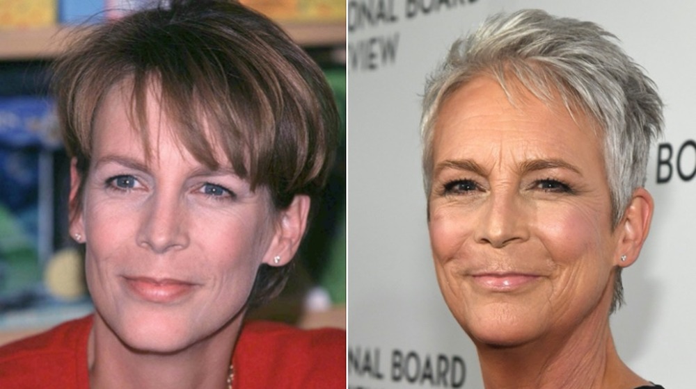 Jamie Lee Curtis en un evento de libros en 1998;  Jamie Lee Curtis en la gala anual de premios de la Junta Nacional de Revisión