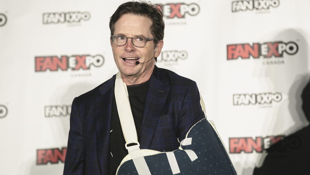 Michael J. Fox en un evento de Regreso al futuro en 2018