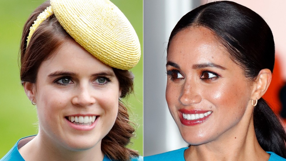 La princesa Eugenia sonriendo, Meghan Markle sonriendo