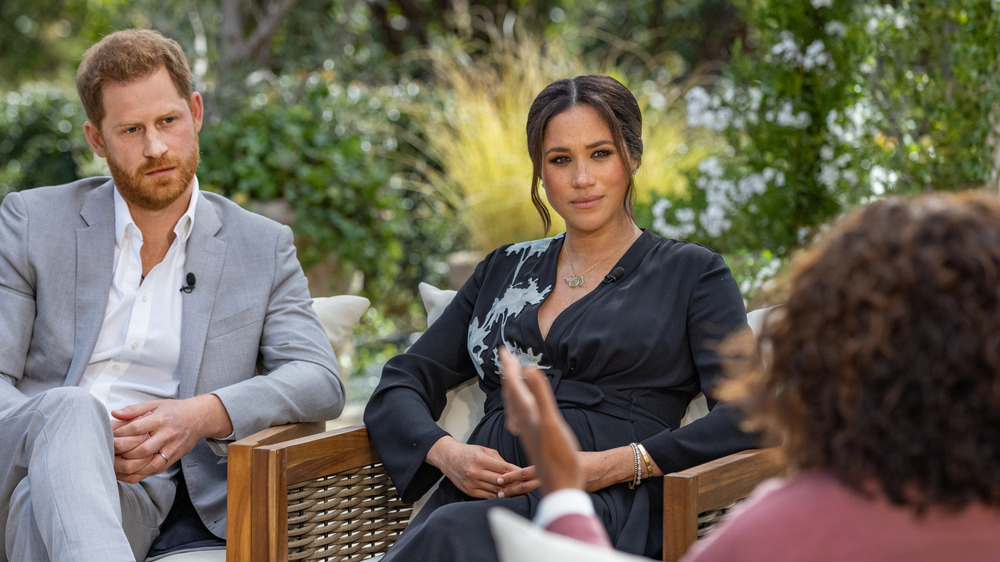 El príncipe Harry y Meghan Markle durante su entrevista con Oprah Winfrey