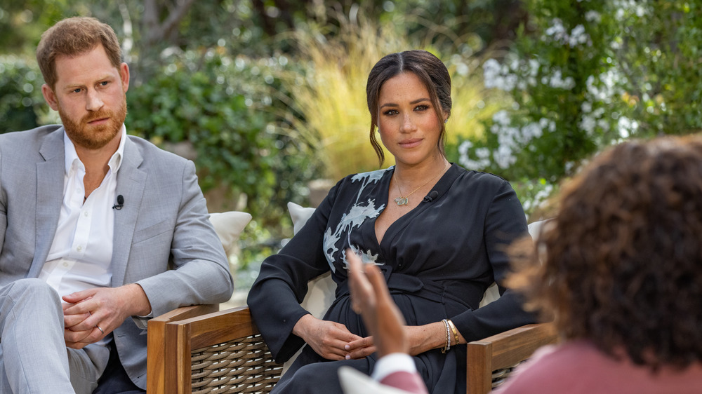 El príncipe Harry y Meghan Markle durante su entrevista con Oprah Winfrey