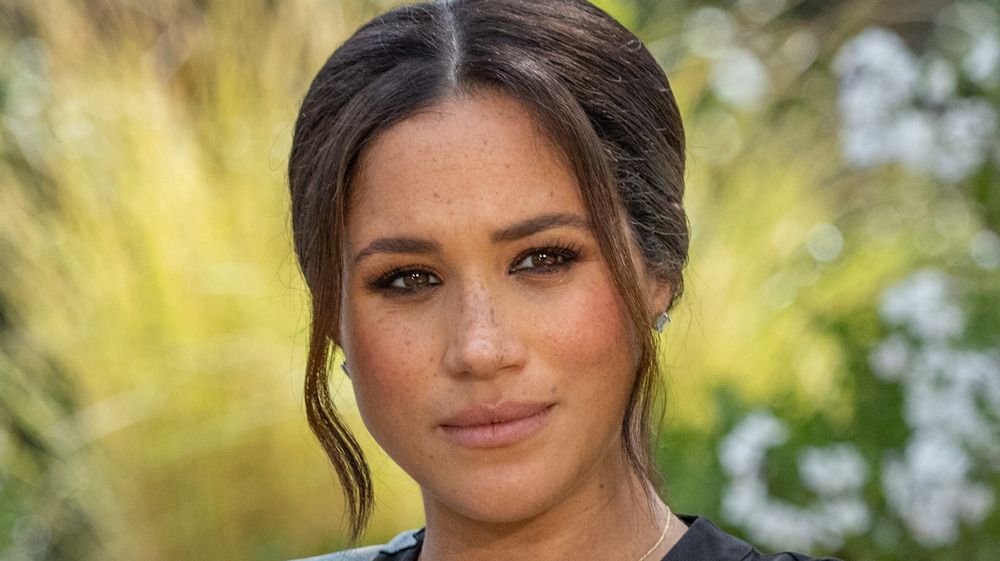 Meghan Markle sentada durante su entrevista reveladora