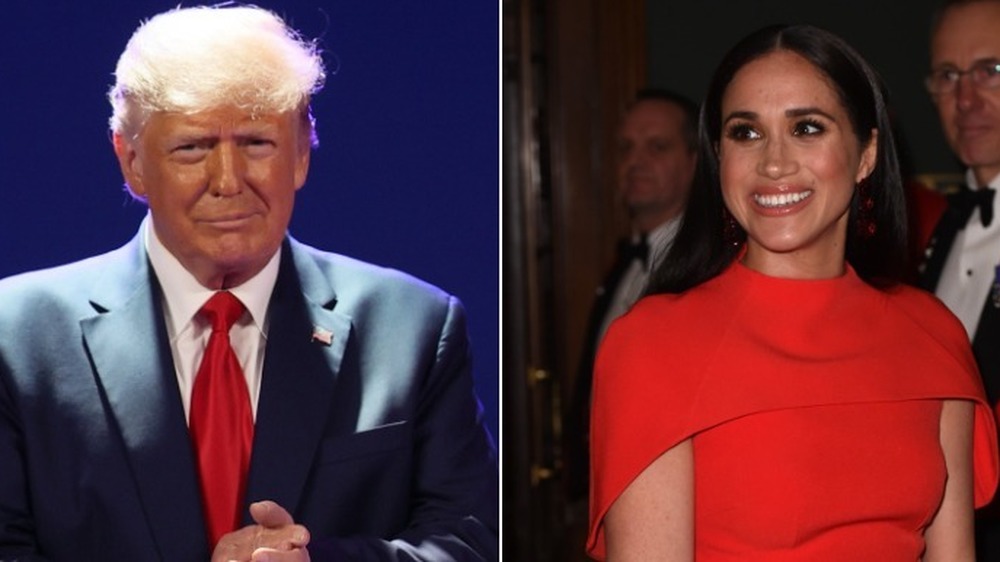 Trump y Meghan Markle sonriendo