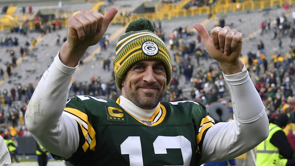 Aaron Rodgers celebrando